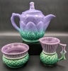 Vintage Govancroft Scotland Highland Ware Ceramic Thistle Teapot, Creamer & Sugar Dish