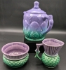 Vintage Govancroft Scotland Highland Ware Ceramic Thistle Teapot, Creamer & Sugar Dish - 2