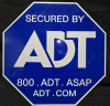 New | " Secured By ADT " Metal Wall Sign ( 10" x 10" )