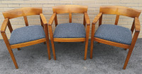 3 Vintage Bernhardt Wooden Chairs MCM Style