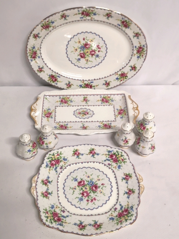 Vintage Royal Albert Petit Point Serving Dishes - Made In England