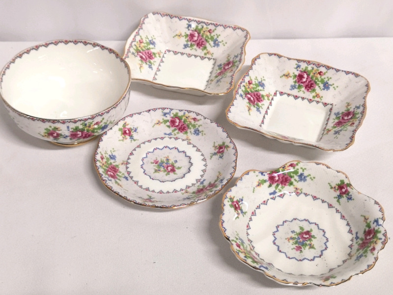 Vintage Royal Albert Petit Point Dishes - Made in England