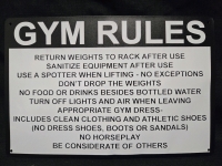 New | Gym Rules Metal Wall Sign ( 8" x 12" )