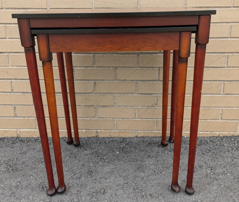 2 Handy Wooden Nesting Tables | 19" x 14.5" x 23.5" Tall & 23" x 16" x 26"
