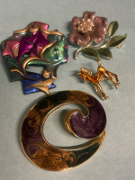 Vintage & Modern Enameled Brooches