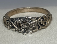 925 Sterling Silver Dragon Ring Signed D