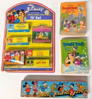 Vintage Disney | Sealed Monarch TV Set & Cartoon Strips, Estrela Domino Disneylandia, 2 Paperback Donald Duck Big Little Books (1967 & 1975)