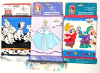 Vintage Sealed Disney Pre-Pasted Strippable Washable Wall Borders | 101 Dalmatians, Cinderella, Snow White & Bambi | 5 Yards Long x 6.83" Wide Each