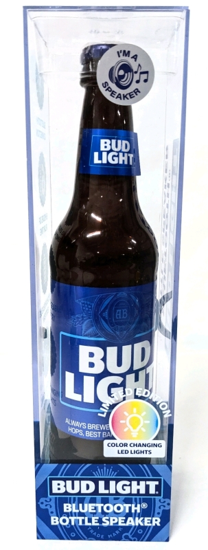 New Bud Light Limited Edition Bluetooth Beer Bottle Speaker with Color-Changing Lights | 10" Tall