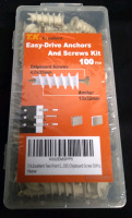 New TK Excellent Eqsy Drive Anchors & Screws Kit 100pcs