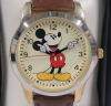 Walt Disney Mickey Mouse Wrist Watch with Brown Simulated Leather Band - 3