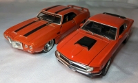 Ford Boss 429 and 1969 Pontiac Firebird Diecast Model Cars