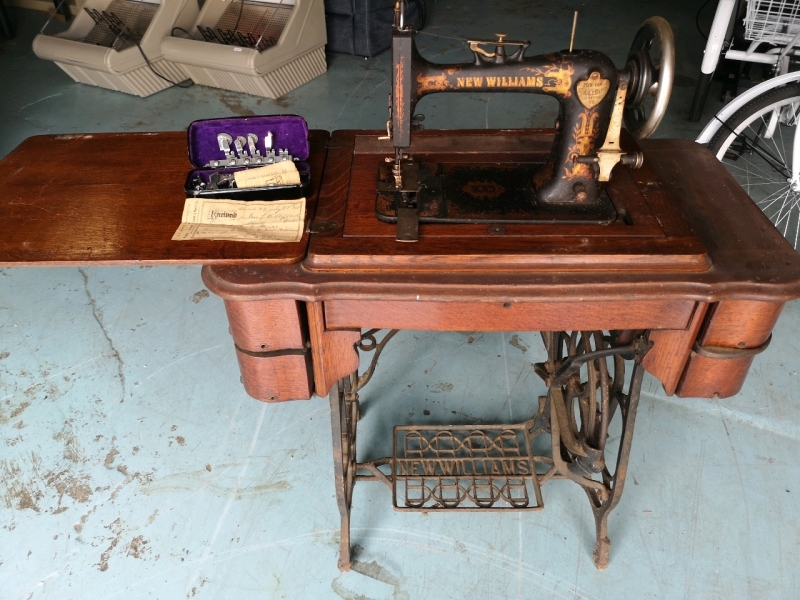 Vintage New Williams Cast Iron Treadle Sewing Machine