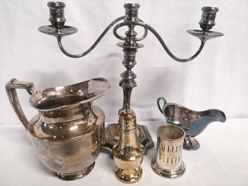 Vintage Silver Plate Lot - Birks Regency Plate Candelabra +