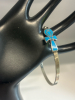 Sterling Turquoise Inlay Ankh Buckle Bracelet Cuff - 5