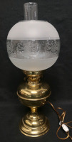 Vintage Oil Lamp Electrified - 20" tall