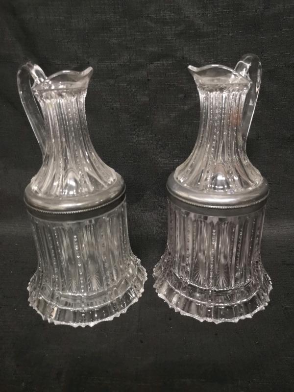 Vintage Glass Pitchers - 11" Tall & 6" Diameter