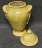 Home Decor Ceramic Urn with Lid . Measures 17" tall . Crazing Present - 3