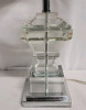 Home Decor Modern Stacked Clear Table Lamp with Shade . Lamp measures 26" tall . Tested Working - 3