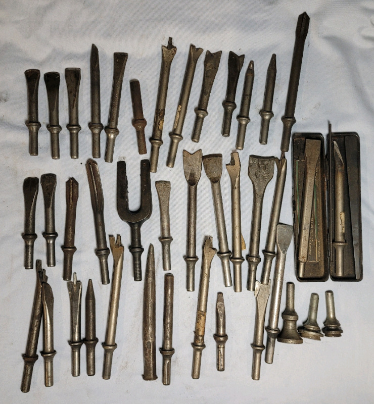 Air Hammer Tool Chisel Drill Bits . Large Lot