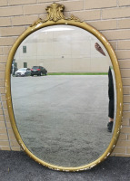 Large Vintage Oval Framed Mirror - 49" Long & 35" Wide