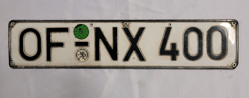 Vintage German License Plate , measures 21.5"×4.5"