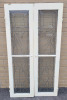 Vintage Leaded Glass Cabinet Doors , Pair . Each door measures 15 7/8"×58" .