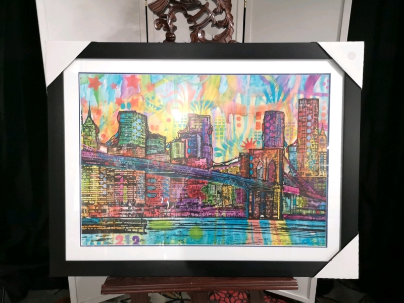 New Colourful Brooklyn Bridge Framed Print