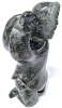 WOWZA! Large Vintage Soapstone Carving of a Kneeling Inuit with Seal | Canada | 10.25" x 6.5" x 14" Tall | Serial No. 99040186 - 3