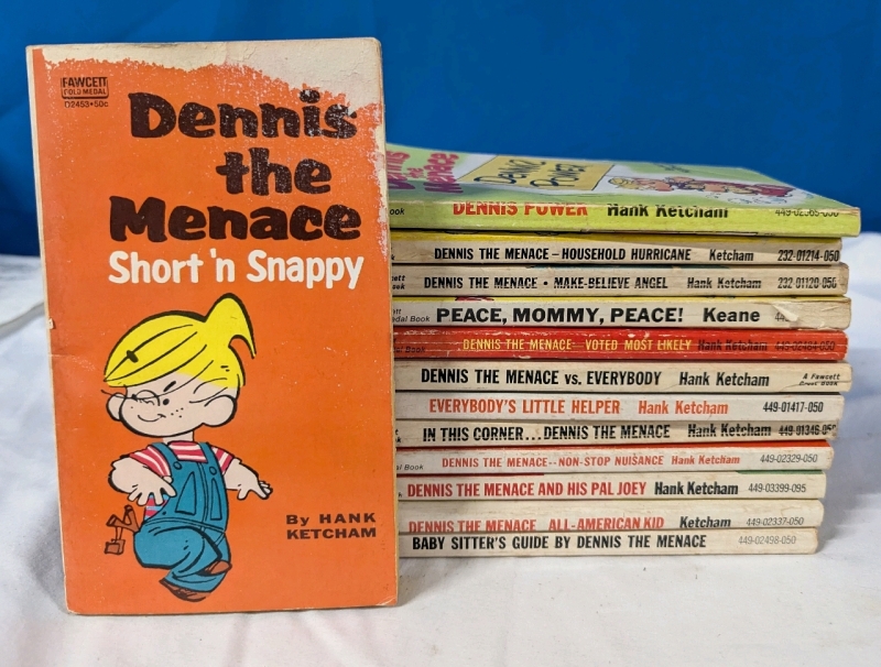 13 Vintage Daily Comic Compilation Books. 12 Dennis the Menace and 1 Family Circus.