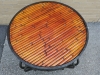 Metal Base Table with Bamboo Style Top - 27.5" diameter and 29" tall - 2