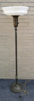 Vintage Metal Floor Lamp with Shade - Working 64" Tall