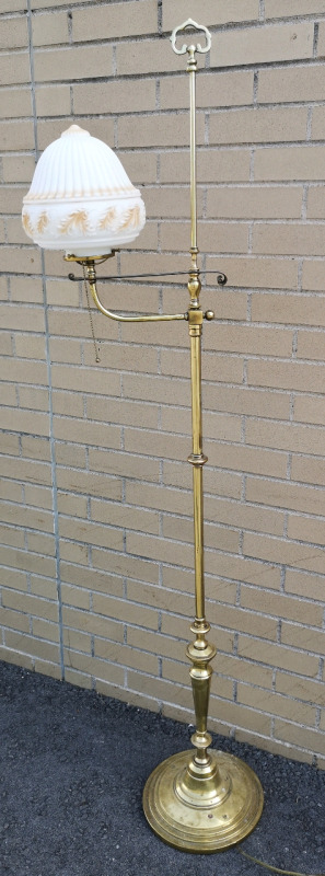 Vintage Brass Style Floor Lamp - Working