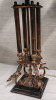 2 Modern Home Decor Four Pillar Table Lamps with Black Shades. Measures 33" tall each . - 2