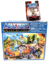 Vintage 1983 Masters of the Universe 300-Piece Jigsaw Puzzle & 2002 He-Man 3.5" Tall Figure