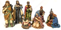 Ceramic Nativity Set (Sans Animals) | 1.5" - 7" Tall