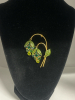 Green Enamel Emerald & Peridot Rhinestone Cluster Articulated Brooch - 4