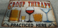 New 8"x12" Group Therapy Drink Metal Tin Sign