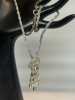 16 Baguette Rhinestone Drop necklace on Mesh style twist Rope Chain - 5