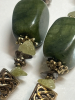 High End Natural Stone Serpentine MOP Crystal Toggle Necklace - 5