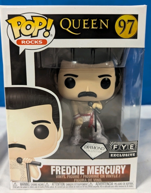 New Funko Pop Freddie Mercury Vinyl Figure. Diamond Collection. #97