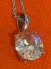 925 Sterling Siver Faceted Stone Pendant on Chain - 3