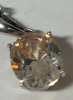 925 Sterling Siver Faceted Stone Pendant on Chain - 6