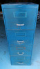 Four Drawer Metal Filing Cabinet - Blue No Key - 3