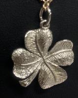 Sterling Four Leaf Clover Stamped Pendant 925 Italy Chain