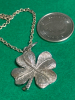 Sterling Four Leaf Clover Stamped Pendant 925 Italy Chain - 5