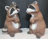 New - Outdoor Plastic Racoon & Squirrel Garden Art . Measures 8.5" tall . Plug on bottom to fill with sand for added weight - 3