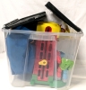 Huge Ryan's World Lot: Playset, Toy Vehicles, Action Figures & Clear Storage Tote with Interlocking Lid | 1.25" - 7" Tall - 5