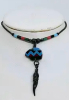 Navajo Sterling Silver Bear and Feather Necklace - 3