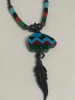 Navajo Sterling Silver Bear and Feather Necklace - 5